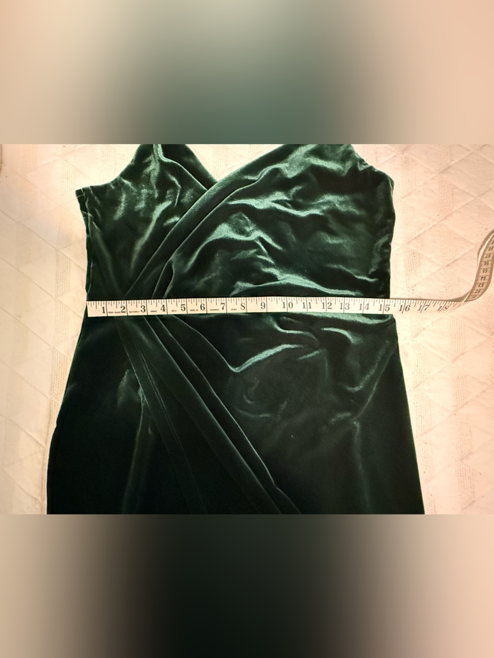 Missuee Green Velvet Midi Dress - Size L - Picture 6 of 6